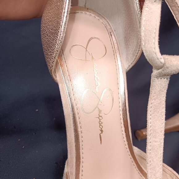 Jessica Simpson Platform Stiletto Beige And Gold Heels Size 5.5 {CH} - Picture 7 of 9